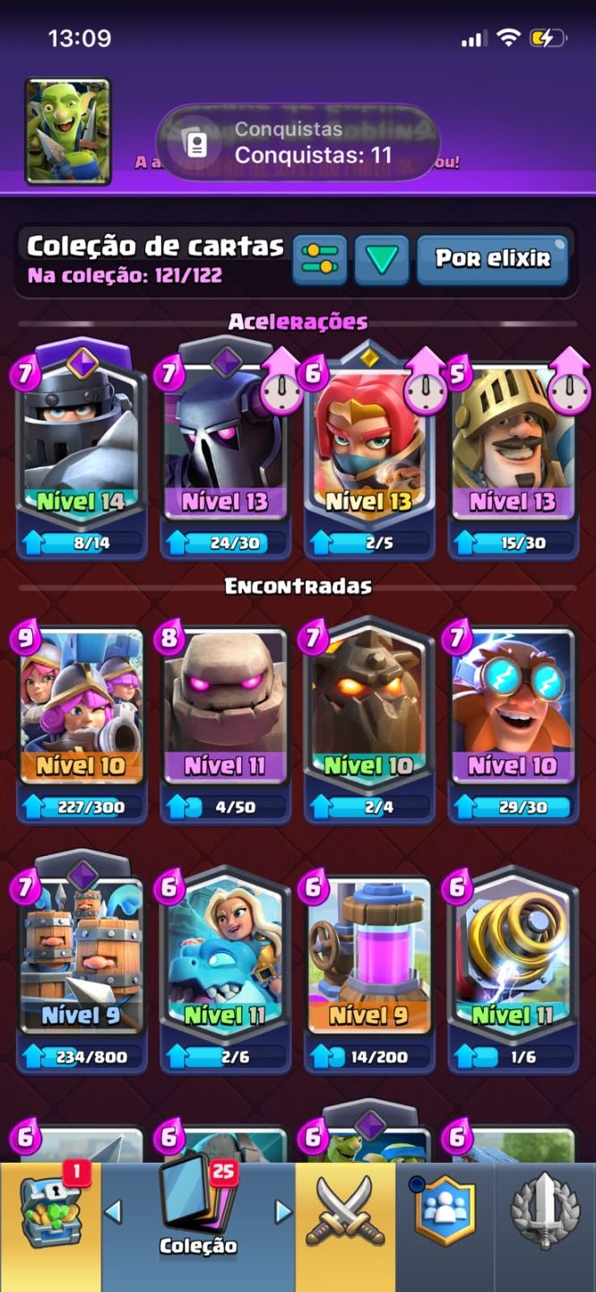Conta de clash royale full com 2 passes comprados com mega, bruxa gigante, evolu