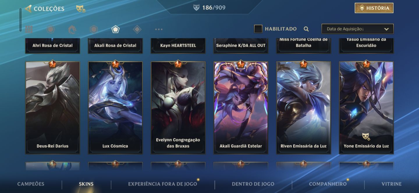 Conta GM todas Skins riven, muitas lendárias e muitas limitadas