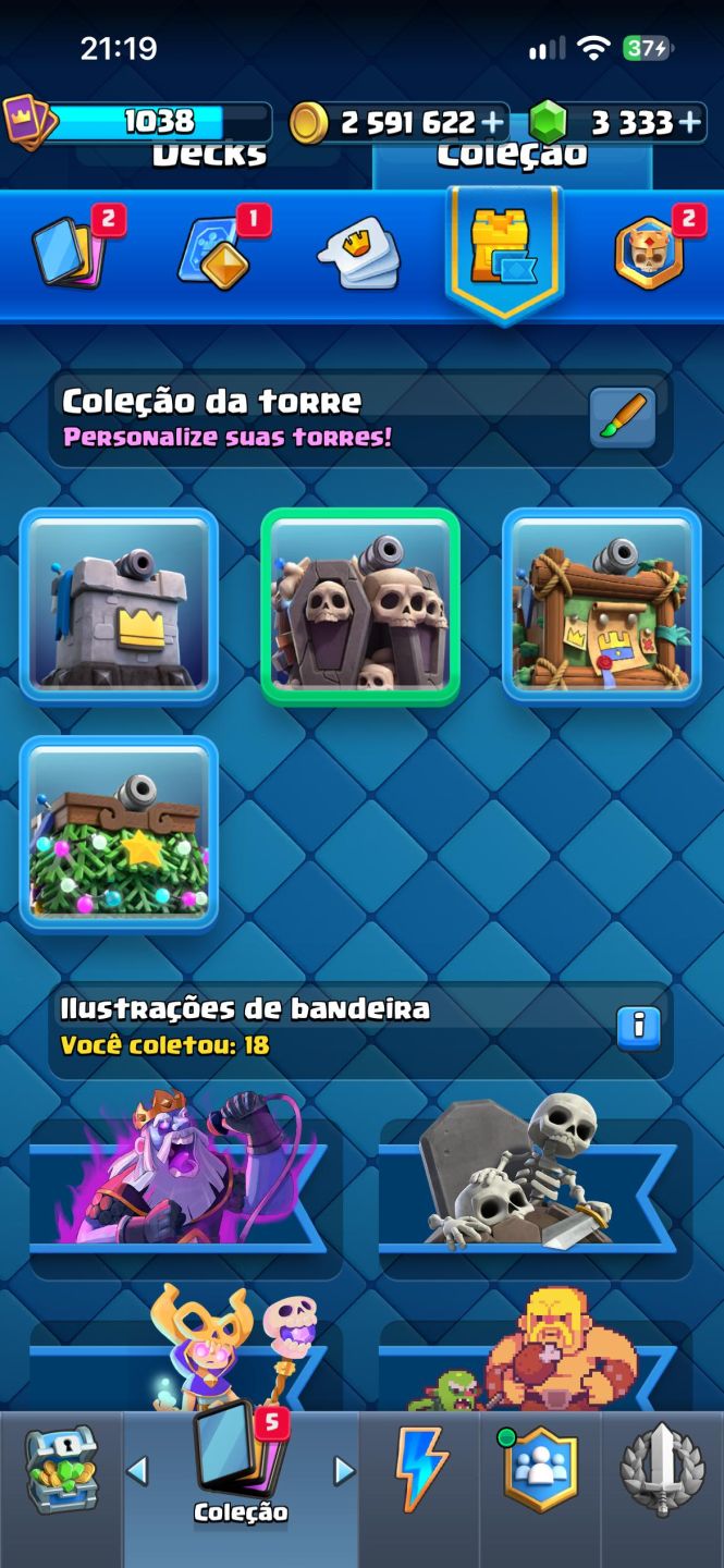 Conta Clash Royale Arena 20 7.745 Troféus 8 Evoluções
