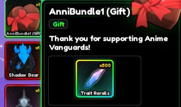 500 TRAITS/REROLL NO ANIME VANGUARDS