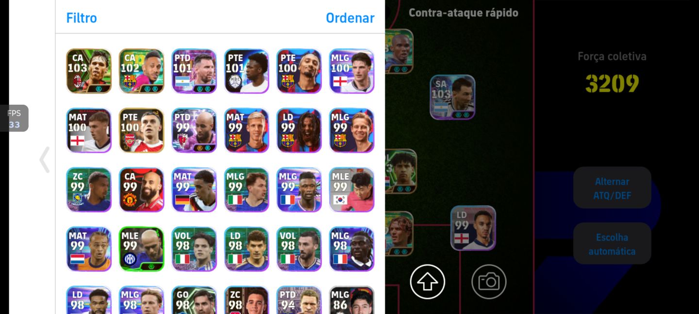 CONTA EFOOTB 3209 - CR7 107, NEY 105, MODRIC 105, MALDINI 109, MOURINHO