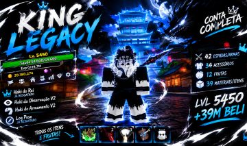 KING LEGACY | LVL 5450 | HAKI REI + OBS V2 + ARM V2 | LOG POSE | 39M BELI