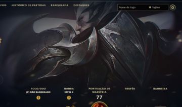 LVL 61 DARIUS DEUS REI + LUX CÓSMICA + 15 SKINS ( SERVER BR - SEM ELO )