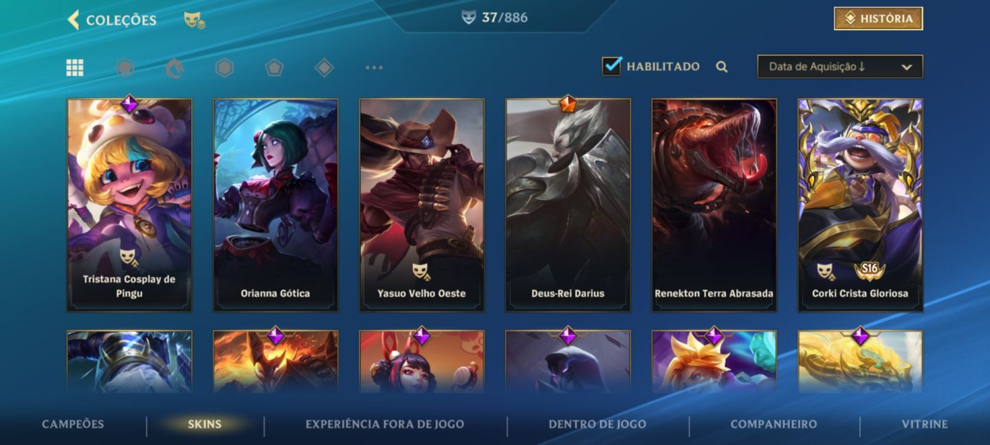 WILD RIFT - 3X MESTRE -LEVEL 135 - 37 SKINS- 1400 DIAS DE IDADE.
