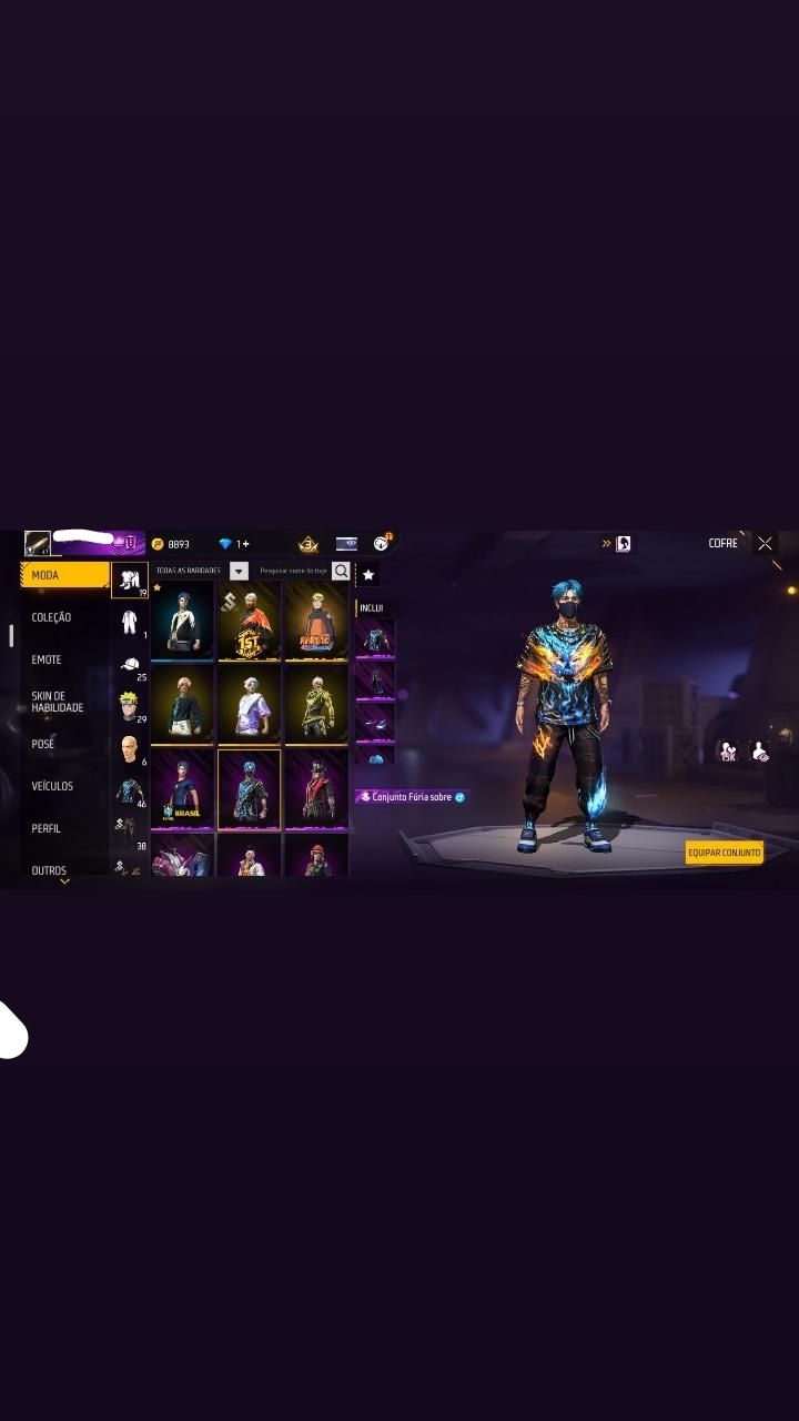 CONTA FREEFIRE COM NARUTO - MP5 EVOLUTIVA - ENTRE OUTROS