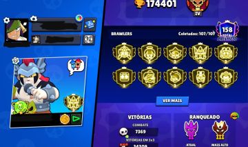 CONTA DE BRAWL 2018 COM 10 PRESTIGIOS 3, 175k TROFEUS A VENDA, 10% OFF!!!!!