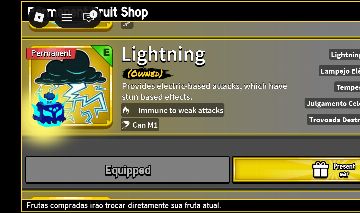 Conta blox fruit com Lightning Permanente