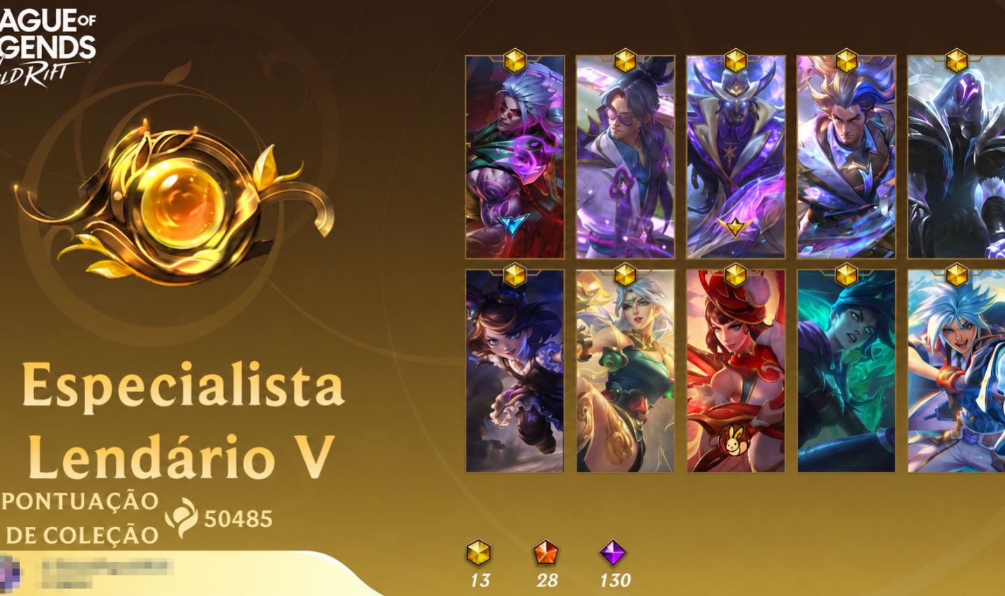 CONTA WILD RIFT DESAPEGO| 251 SKINS | 50K COLEÇÃO | MÍTICAS + PRESTÍGIO + SKINS