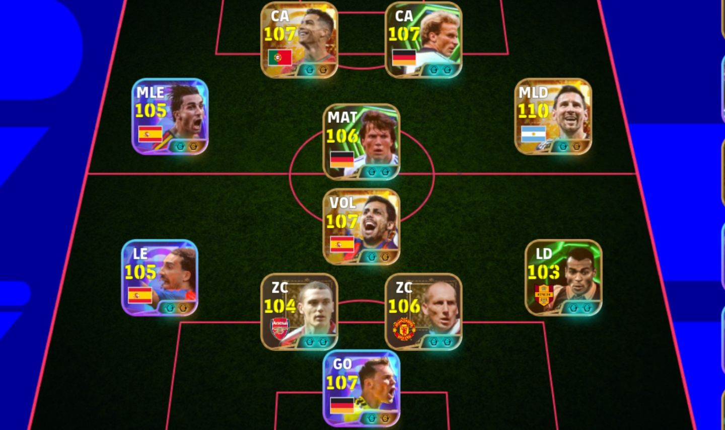 CONTA BRABA EFOOTBALL 3272 MESSI 111 RUMMENIGGE 108 CR7 108 RODRI 107 NEUER 107