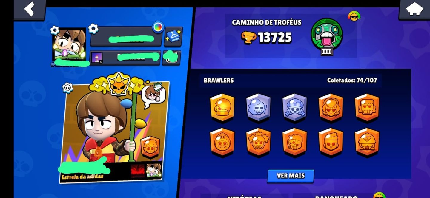 CONTA BRAWL STARS | 73 BRAWLERS + 11 HIPERCARGAS