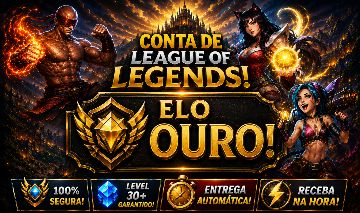 [ENTREGA AUTOMÁTICA]CONTA LOL OURO, 9 SKINS, LVL 43, UPADA NA MÃO