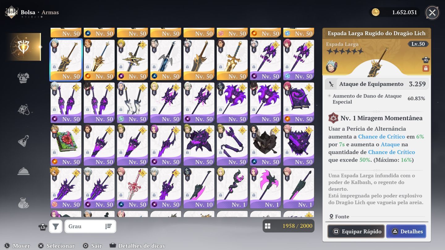 Conta The Seven Deadly Sins: Origin Merlin P10+Skins + Elizabeth P8 e Gowther P7