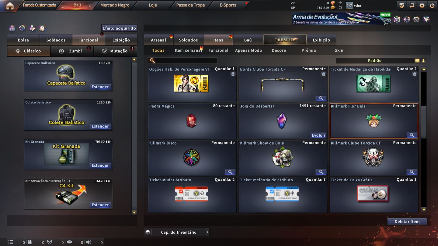 CONTA DE CROSSFIRE ,RANEKD IMORTAL E MZ BUFF 4 QUASE 5 ROXANA E M4 VIP