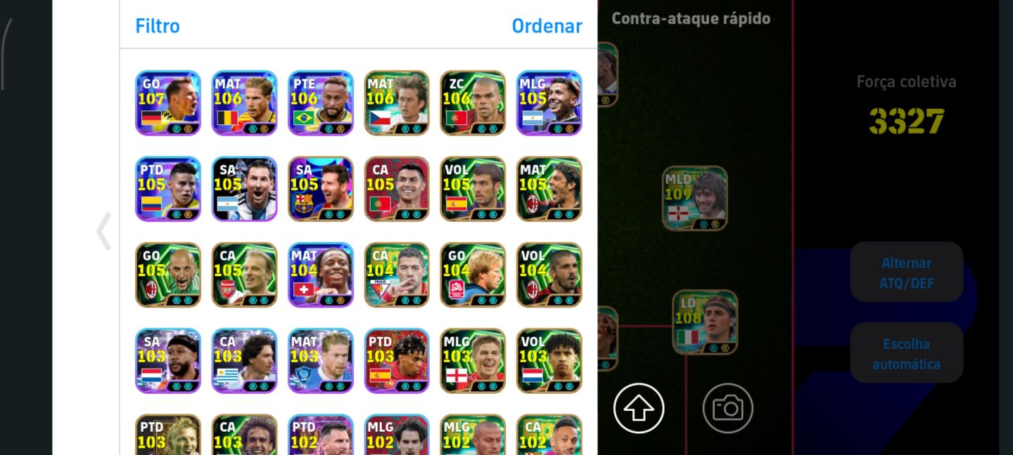 CONTA EFOOTBALL MOBILE RECHEADA DE ÉPICOS