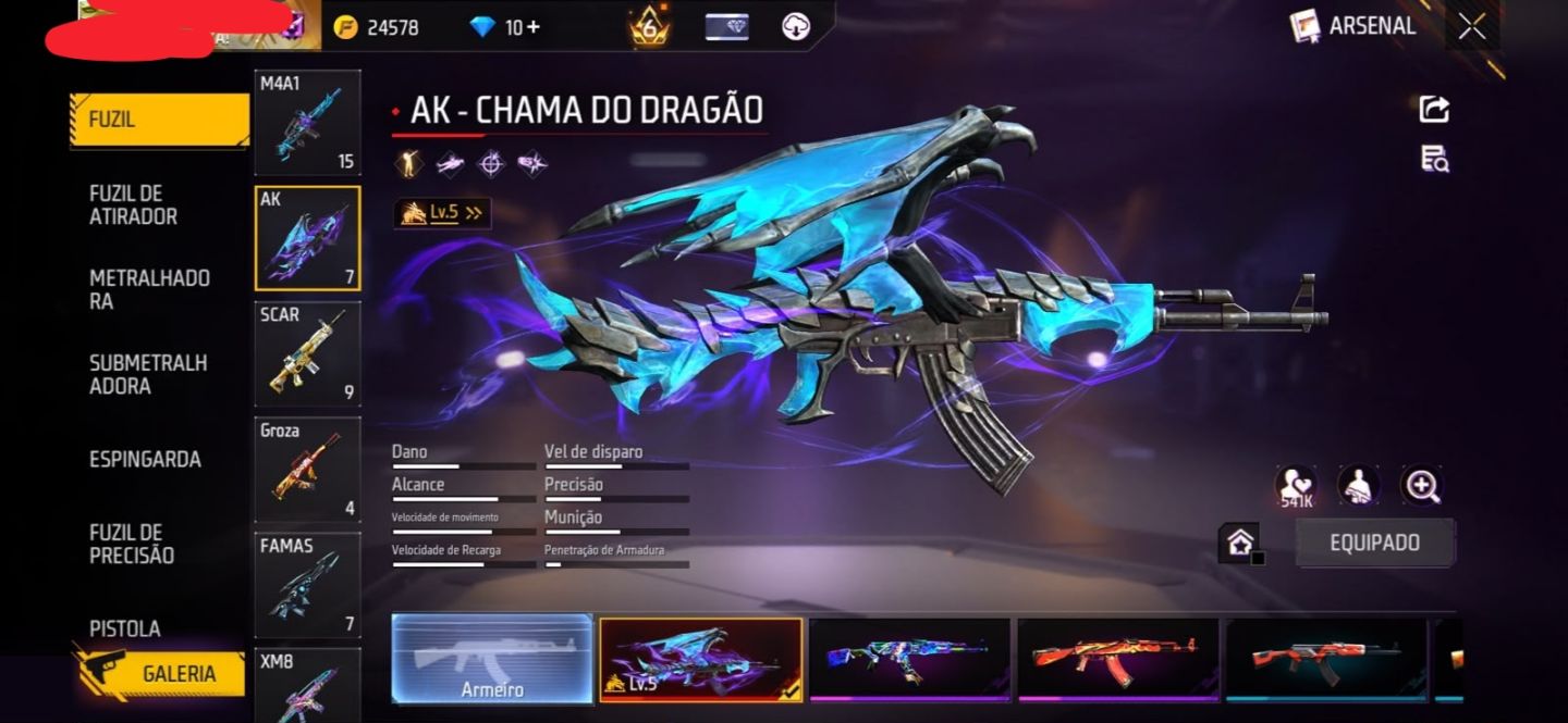 [10% OFF] Conta FF gemada