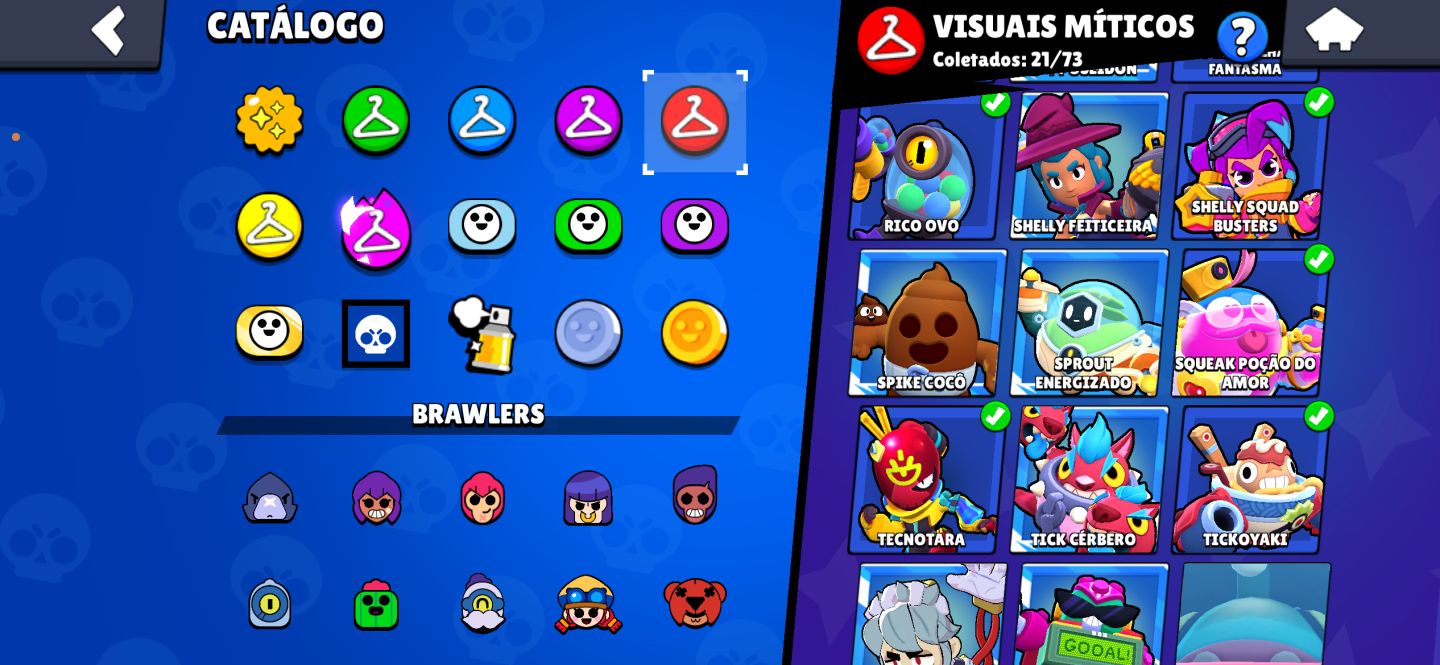 CONTA BRAWL STARS 70.989 TROFÉUS | 500 SKINS | 105 BRAWLERS | 7 HIPERCARGAS