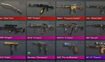 Conta standoff2 com muitas skins, nivel 5, poucas partidas jogadas