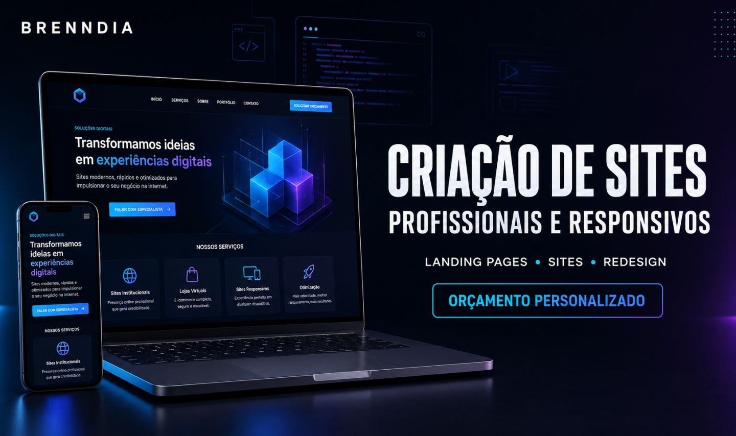 CRIAÇÃO DE SITES PROFISSIONAIS | LANDING PAGES E DESENVOLVIMENTO WEB
