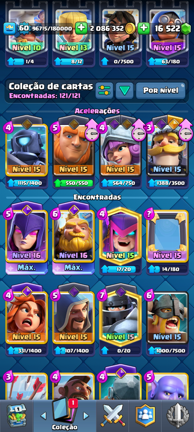 CHANCE ÚNICA! Conta Clash of royale nivel 15 e Clash of Clans CV 14