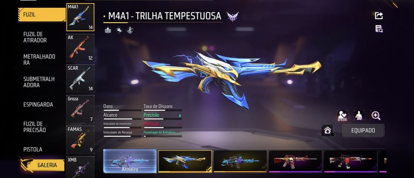 CONTA FREE FIRE NIV. 74 | 85 EMOTES | 286 CONJUNTOS | 41 PAREDES DE GEL