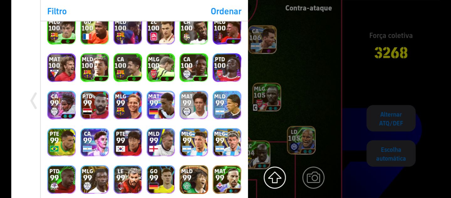 Conta efootboll com vários jogadores epicos
