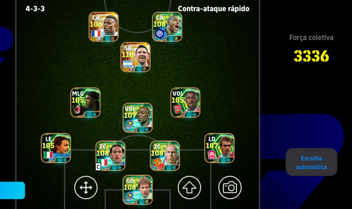 CONTA DE EFOOTBAL FULL, neymar,messi cr7 3336 de forca kvara ,bale e compania