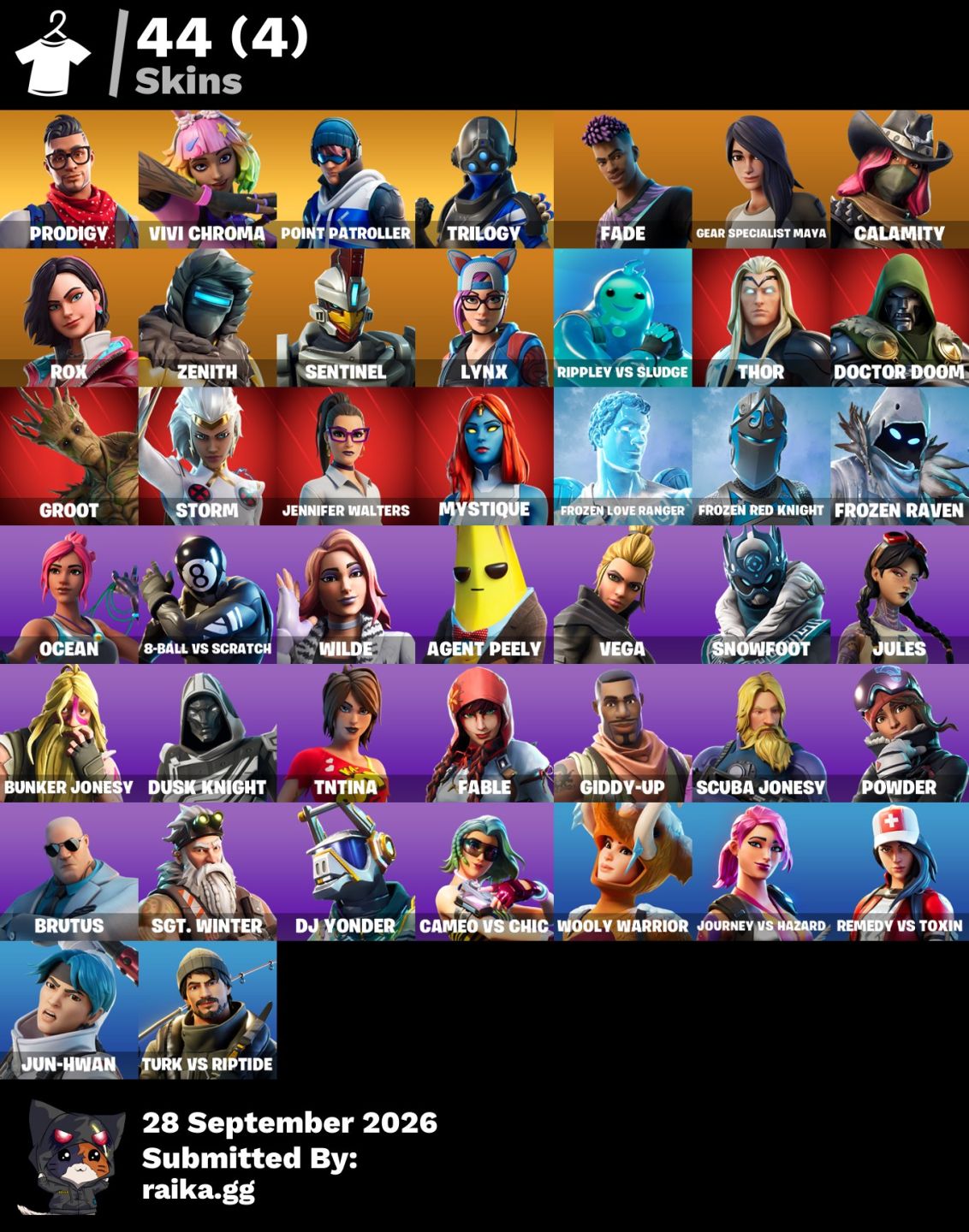 CONTA DE FORTNITE COM 40 SKINS + PSN SKINS + MARVEL