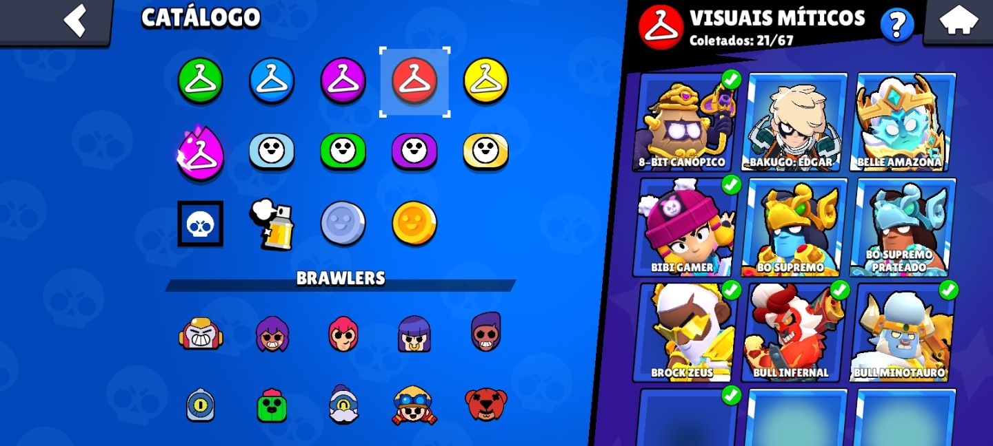 CONTA BRAWL STARS - RARA | 47K+ TROFÉUS | 52 HIPERCARGAS | SKINS EXCLUSIVAS