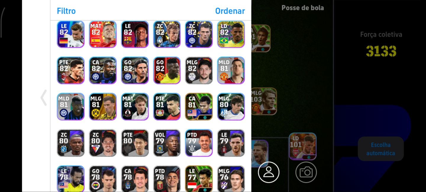 Conta Efootball Mobile 26 | Força 3133 |Ronaldinho 104, Suarez & Cia