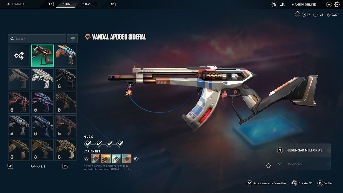 Conta valorant nivel 38 com skins de ghost vandal e phantom e um passe