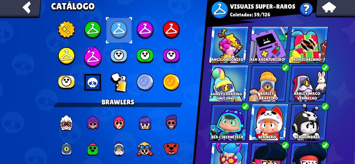 CONTA BRAWL STARS À VENDA 106/107 BRAWLERS 31 BRAWLERS FULL 11 45.782 TROFÉUS