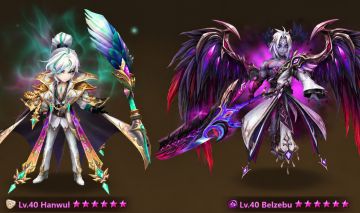 Conta Summoners War, Global, 2 LDs Belzebu e Hanwul (pintor de luz), +56 nat 5