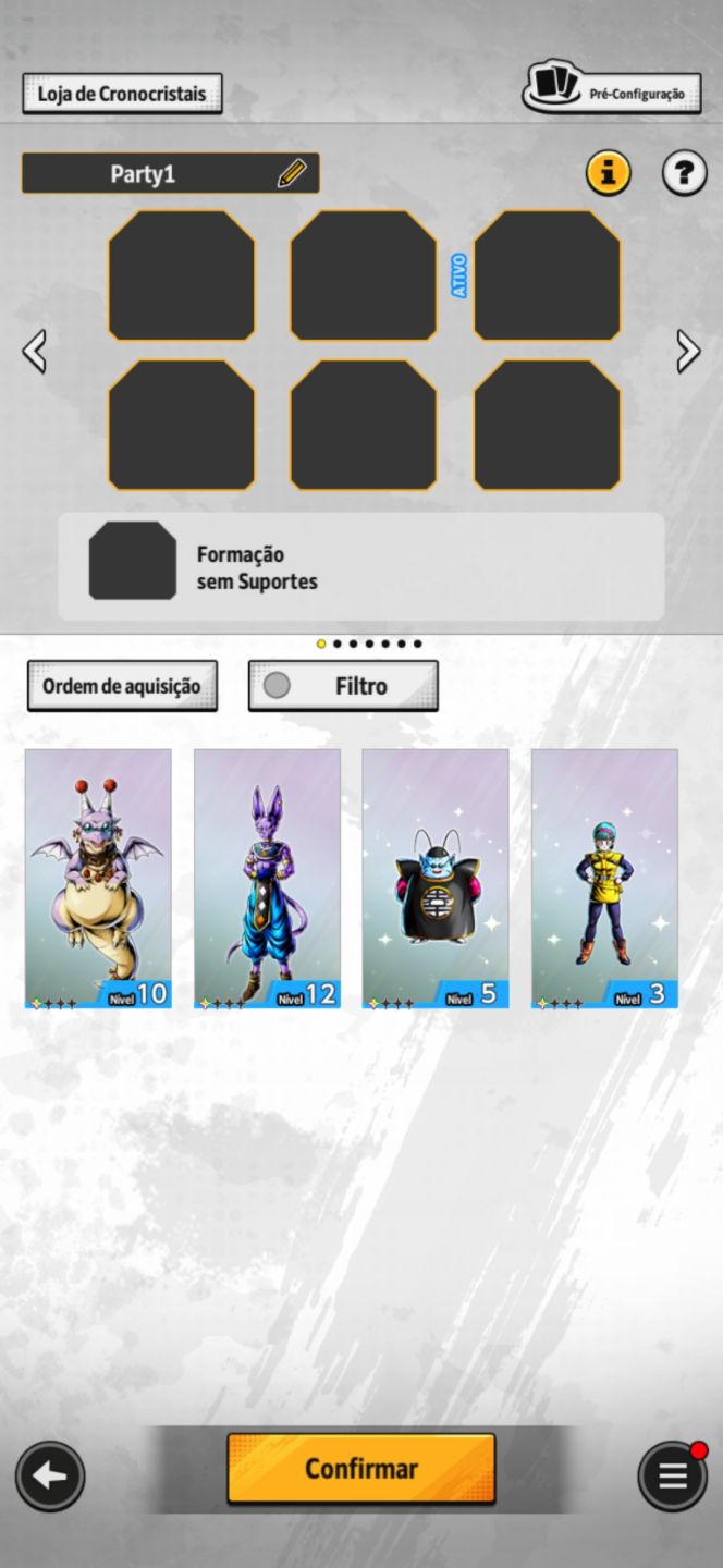 Conta dragon ball legends com vários personagens