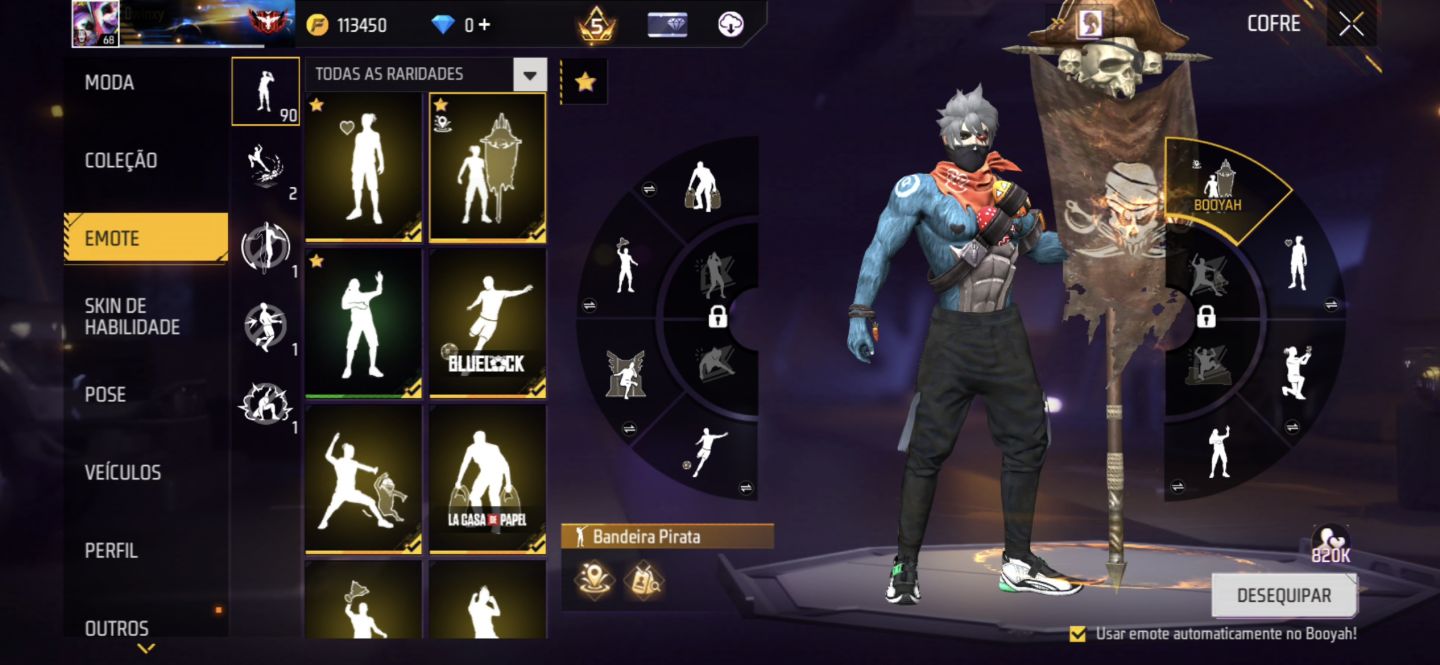 CONTA FREE FIRE LVL 68 | 113K OUROS | 590 PEITORAIS | UMP ATT