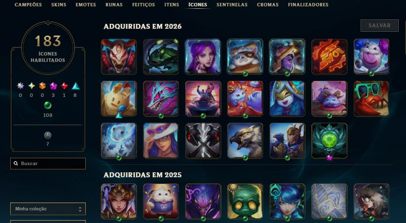 CONTA ESMERALDA 4 / MF EXOCÓSMICA / 4 SKINS DO YASUO / 42 SKINS / 10K EA