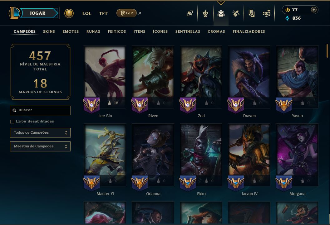 Conta LoL 2015 | 132 Campeões | 179 Skins | Prata IV | Nível 147