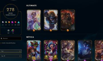 LEAGUE OF LEGENDS 278 SKINS NIVEL 440 TODOS CAMPEOES OURO