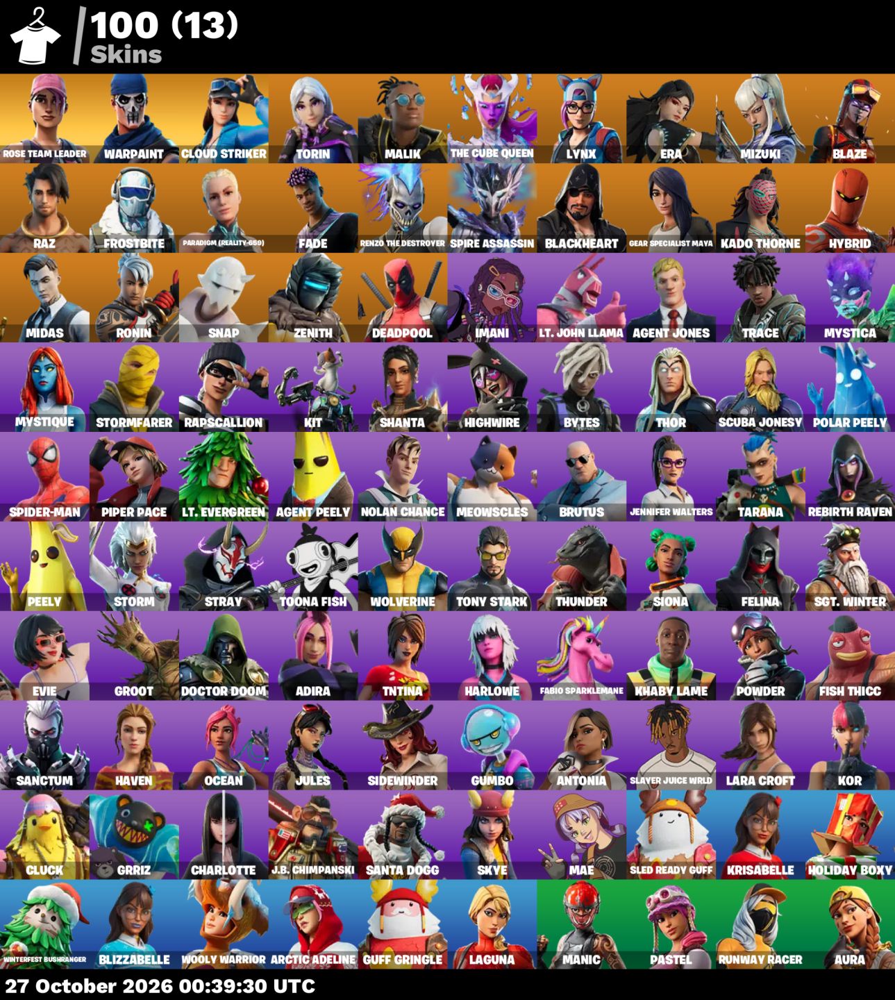 Duas Contas Fortnite + 100 SKINS 1300 V-BUCKS