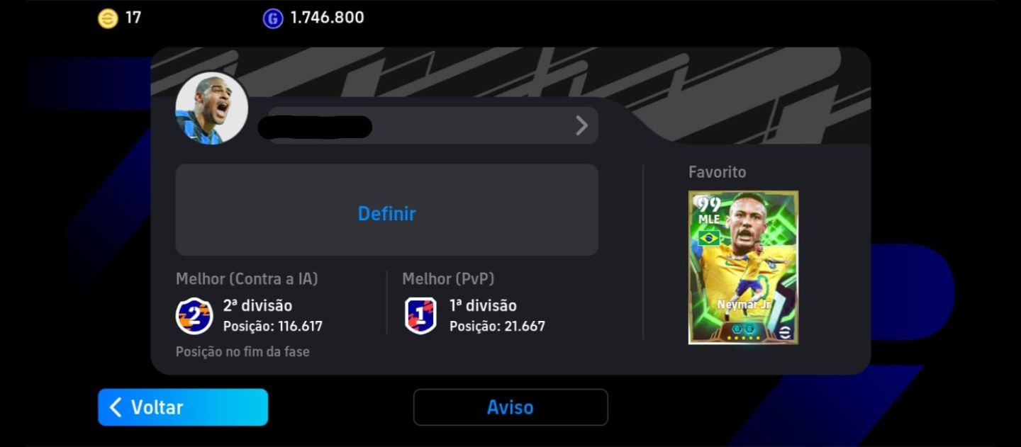 CONTA EFOOTBALL 3247 | Trio MSN | Desailly 107 | Neuer 107 | ETC...