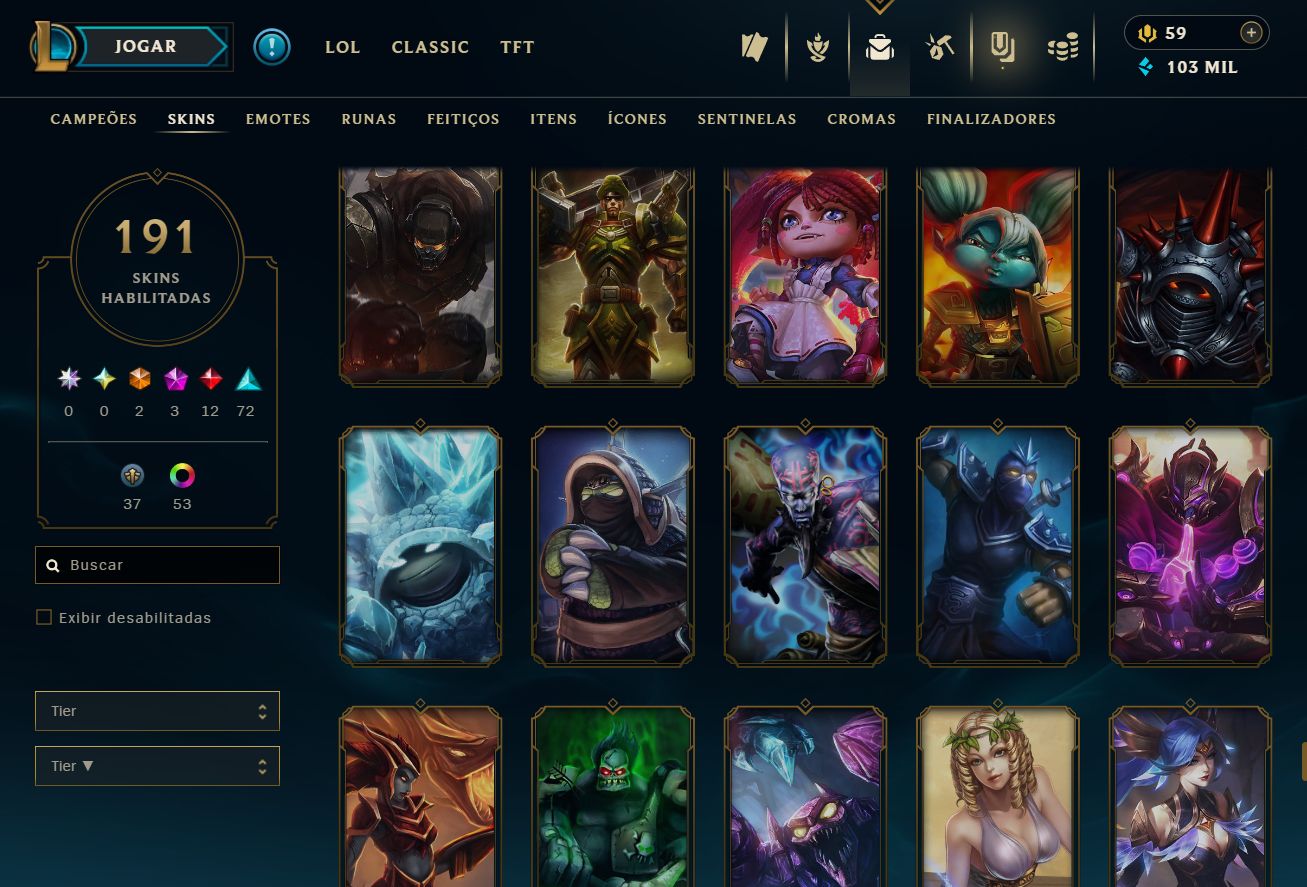 CONTA GOLD IV - 191 SKIN - FULL CHAMP + PREÇO BAIXISSIMO! - 100% SEGURA!