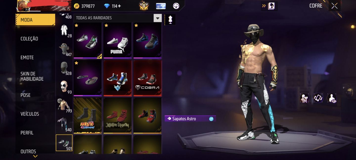 CONTA DE FREE FIRE PRIME 8 COM 4 ANGELICAIS E AVENTUREIRO