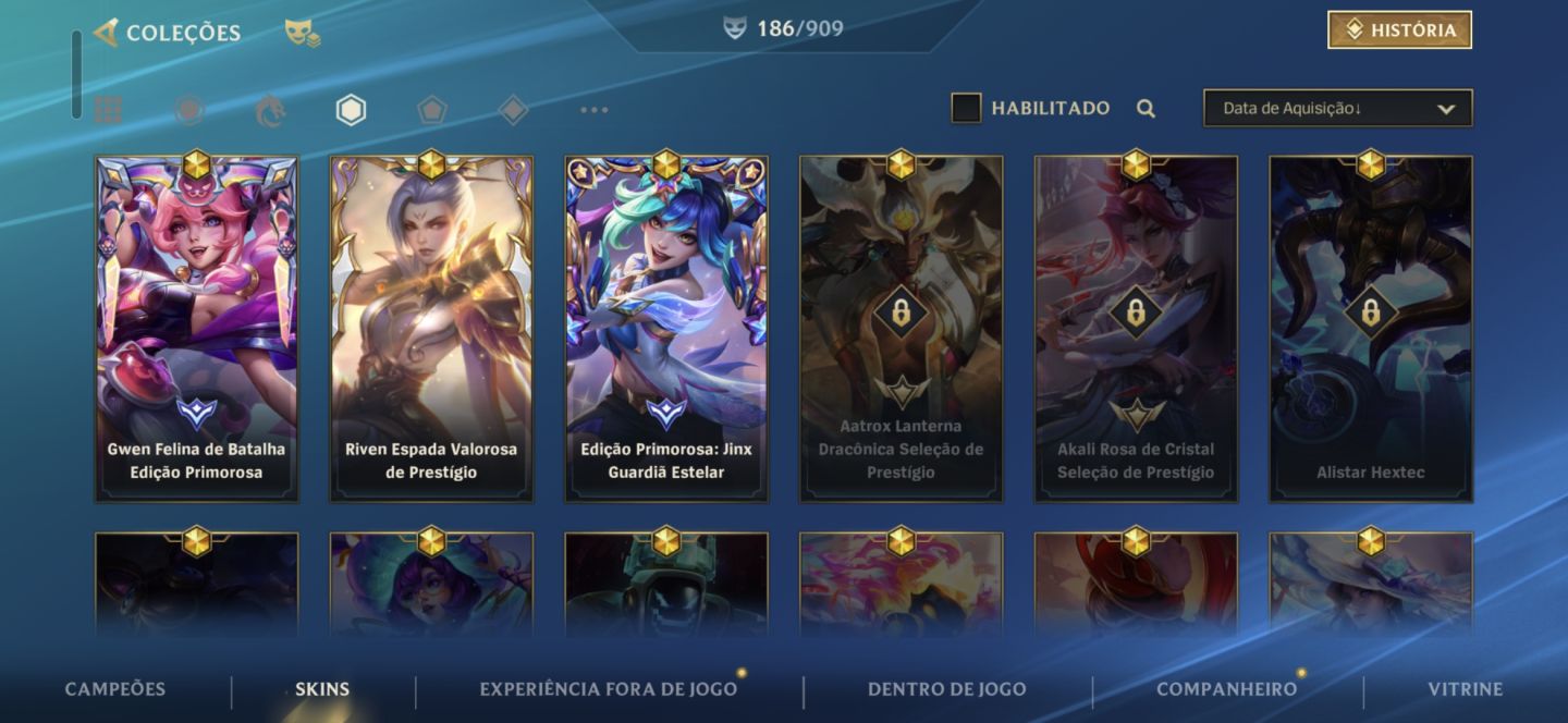 Conta GM todas Skins riven, muitas lendárias e muitas limitadas