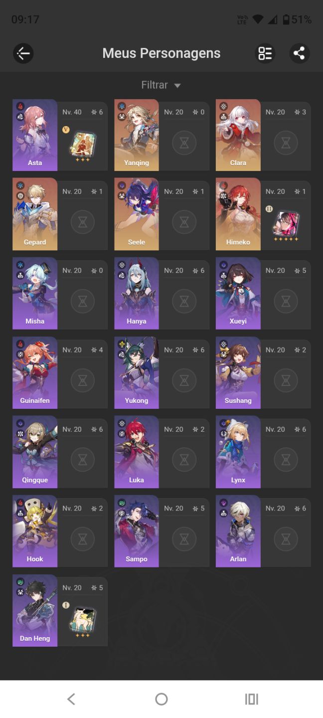 Conta Honkai Star Rail(Valor Negociável)Dados da conta podem ser alterados