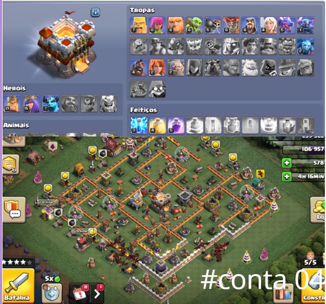 Contas Clash of Clans CV7 CV15 | Full, Semi Full, RUSHADA | Entrega Automatica