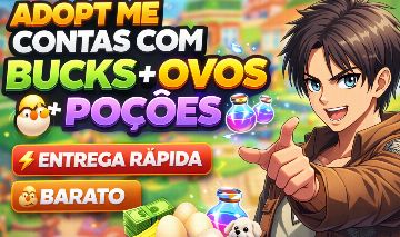[PROMOÇÃO] ADOPT ME CONTAS COM BUCKS + OVOS + POÇÕES ENTREGA RÁPIDA | BARAT