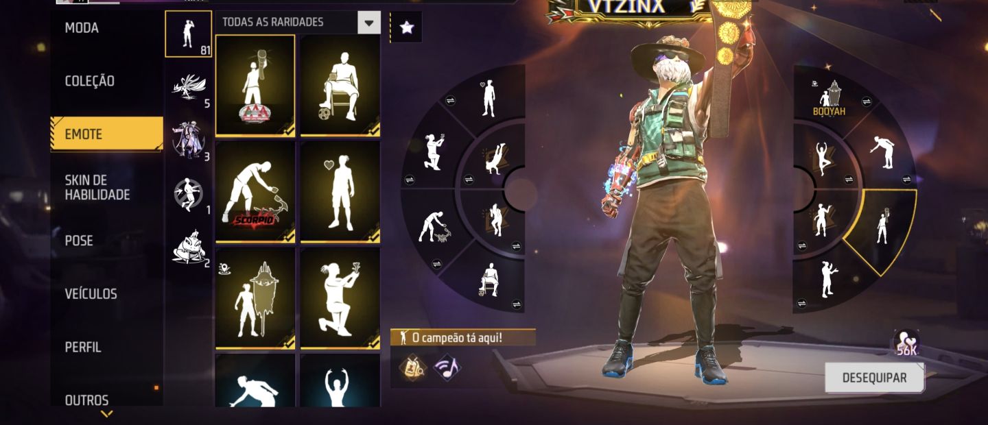 CONTA FREE FIRE VETERANA: PASSES 4 AO 9+ FULL RAGNAROK + PRIME 7