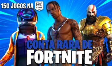 CONTA FORTNITE - TRAVIS SCOTT/ KRATOS PS5/ ASTRO JACK/ EMOTE SW2 +150 JOGOS EPIC