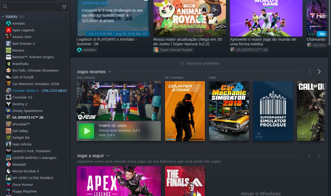 CONTA STEAM COM PRIME NO CS2 E EA FIFA 2026 MORTAL KOMBAT X E VARIAS SKINS