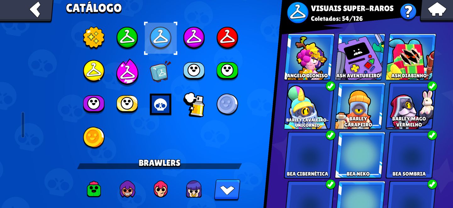 CONTA BRAWL STARS COM MUITOS BRAWLERS