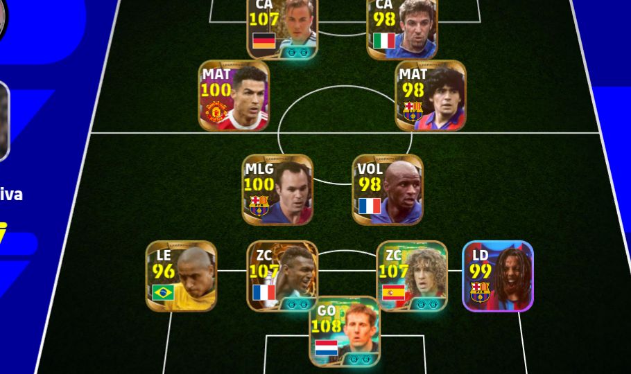 CONTA COM 3220 DE FORÇA + TIME LEGENDS + DESAILLY BIG TIME + PUYOL++